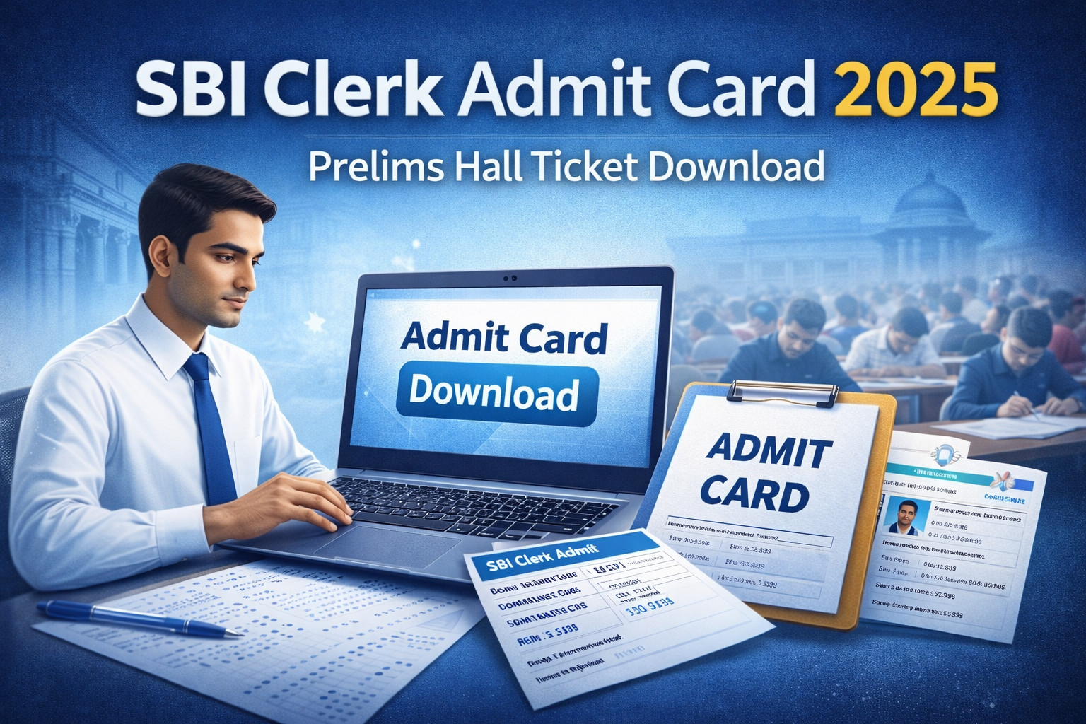 SBI Clerk Admit Card 2025 Download Link, Release Date, Exam Date SBI Clerk Admit Card 2025