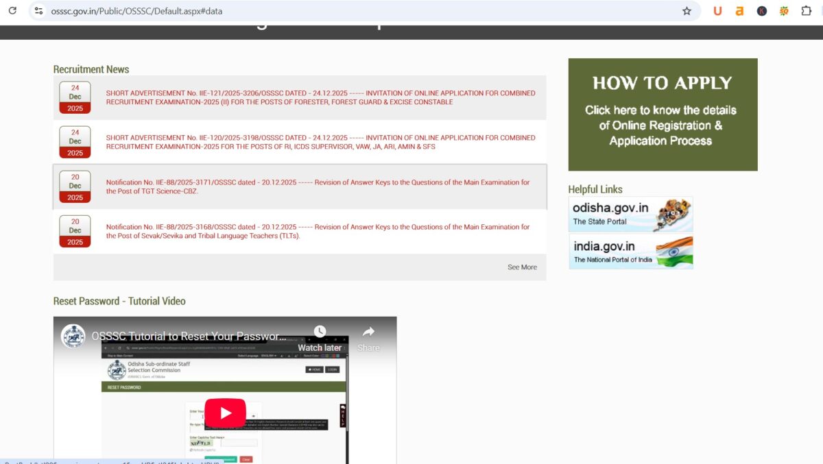 OSSSC CRE Recruitment 2026