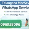 Telangana MeeSeva WhatsApp number 8096958096 for online government services and certificates