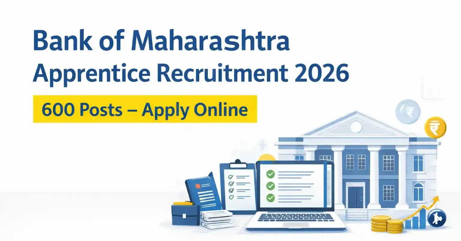 Bank of Maharashtra Apprentice Recruitment 2026 Apply Online for 600 Posts