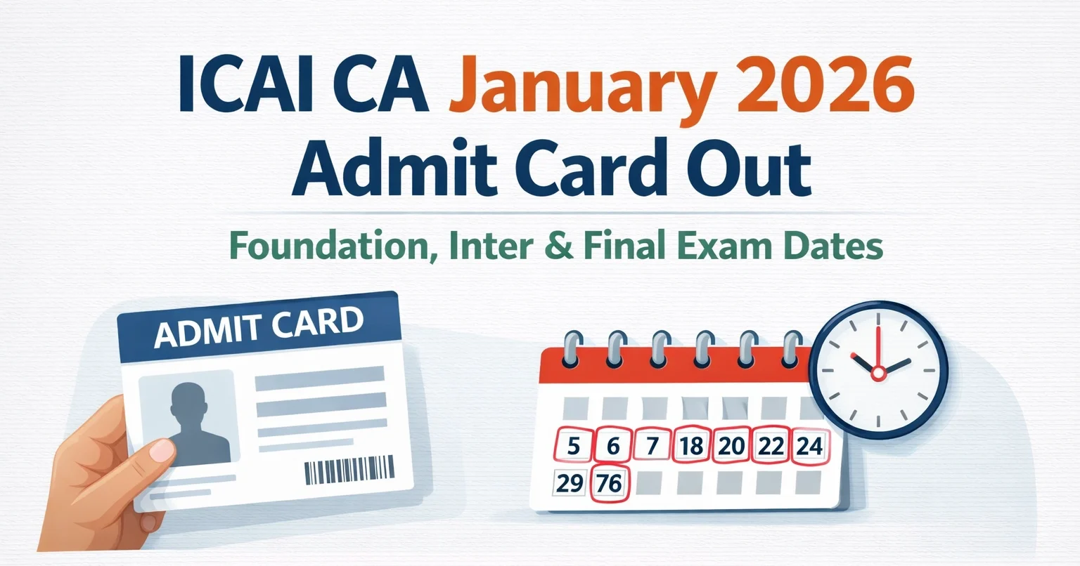 ICAI CA January 2026 Admit Card