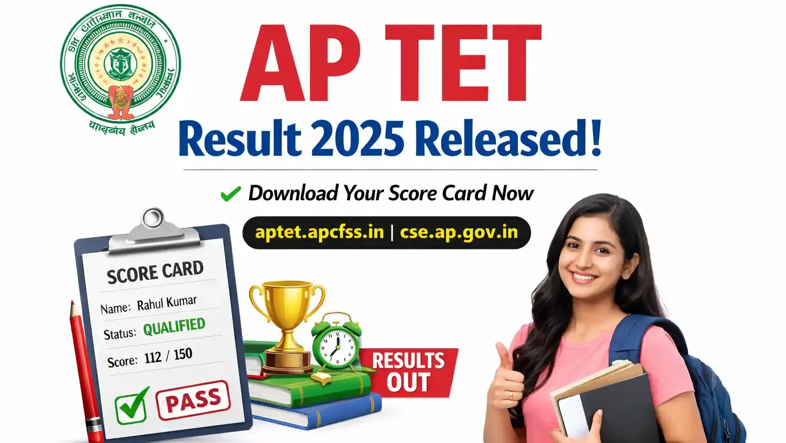 AP TET Result 2025 released – Download AP TET score card from official website