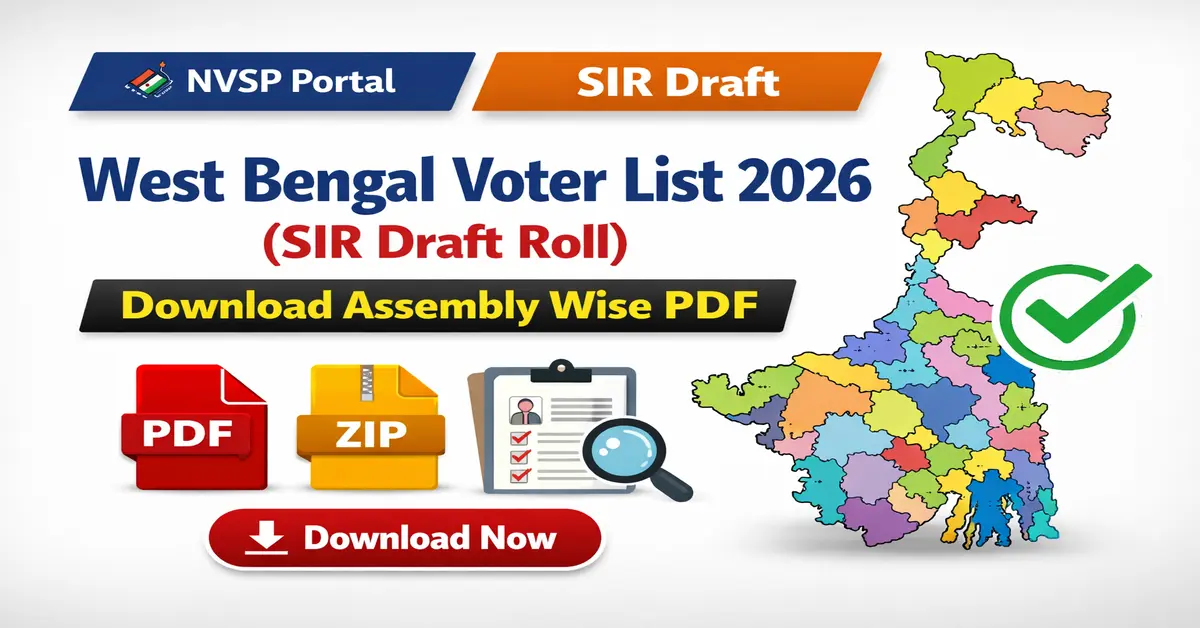 West Bengal Voter List 2026 PDF Download – SIR Draft Roll Assembly Wise 23 West Bengal Voter List 2026 SIR Draft Roll PDF Download