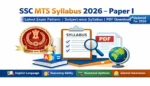 SSC MTS Syllabus 2026 featured image showing candidate holding syllabus PDF with revised Paper-I exam pattern details
