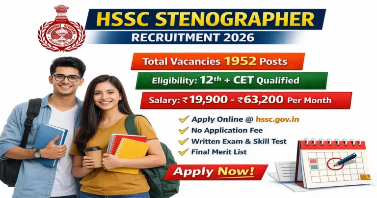HSSC Stenographer Recruitment 2026