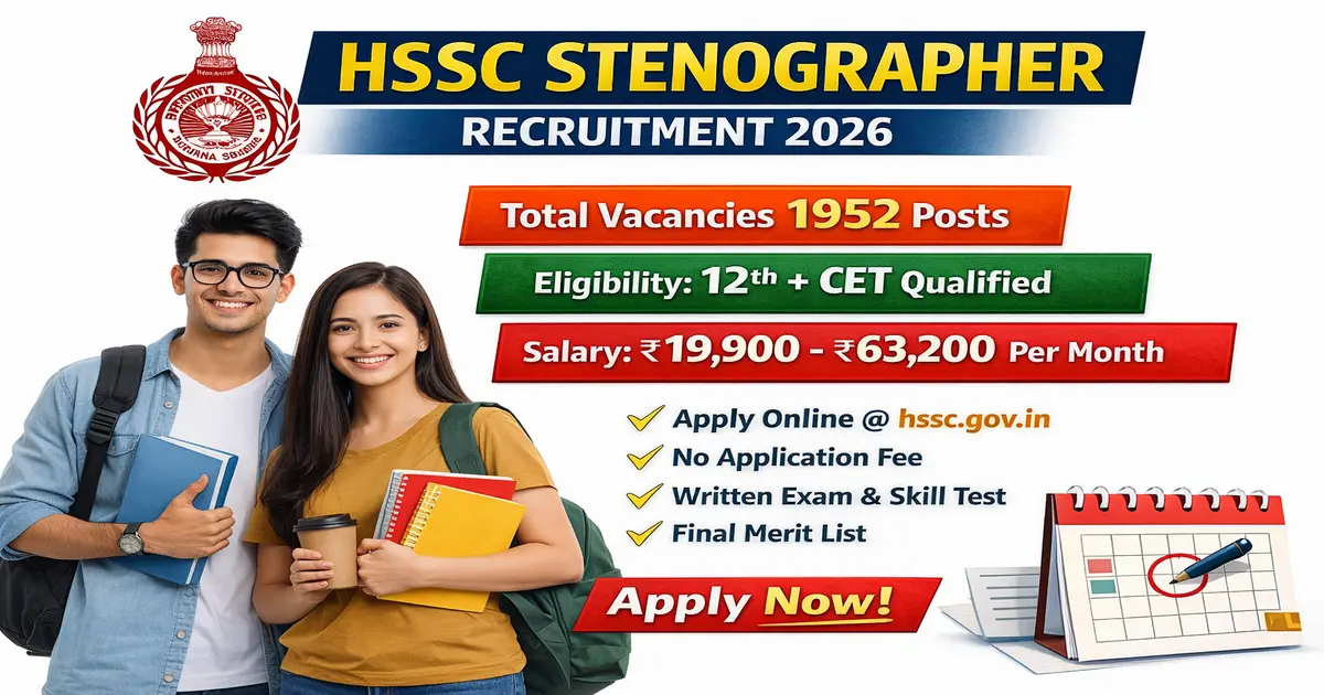 HSSC Stenographer Recruitment 2026