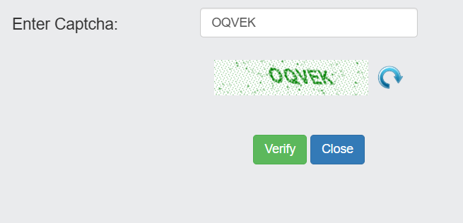 Enter and Verify captcha